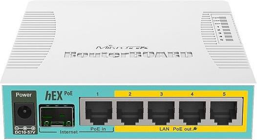 MikroTik (RB960PGS) 5-port Gigabit PoE Router, HEX POE