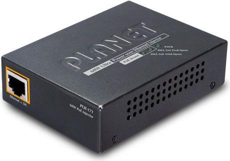 Planet Single Port Ultra POE Injector (60 Watts) w external power End-Span Mid-Span