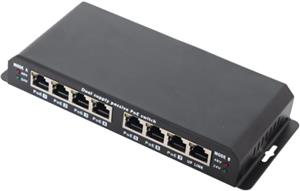 MaxLink 8 port switch 10 100 Mbps, 7 PoE ports, metal case