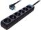 Transmedia 6-way Schuko Outlet power strip. Black