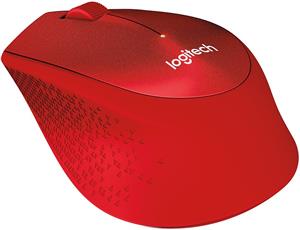 Miš Logitech Wireless M330 Silent Plus, optički, 1000dpi, bežični, crveni, USB