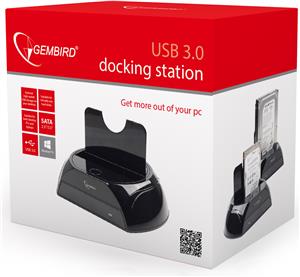 Gembird USB 3.0 docking station for SATA hard drives, black