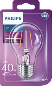 Philips LED žarulja, E27, A60, topla, 4W, prozirna
