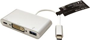 Roline adapter USB3.1 Type C - DVI+1×USB3.0+1×PD C (M/F)