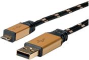 Roline GOLD USB2.0 kabel TIP A(M) - Micro B(M), 0.8m