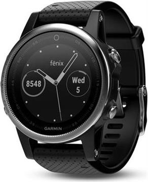 Sportski sat GARMIN Fenix 5S, HR, multisport, srebrni sa crnim remenom