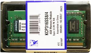 Memorija za prijenosno računalo Kingston 4 GB SO-DIMM DDR3 1600 MHz, KCP316SS8/4