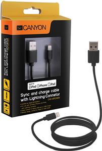 CANYON CNS-MFICAB01B Ultra-compact MFI Cable, certified by Apple, 1M length , 2.8mm , black color