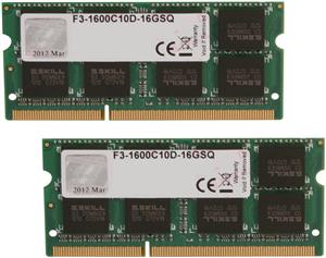 Memorija za prijenosno računalo G.Skill 16 GB SO-DIMM Kit (2x8 GB) DDR3 1600 MHz, F3-1600C10D-16GSQ
