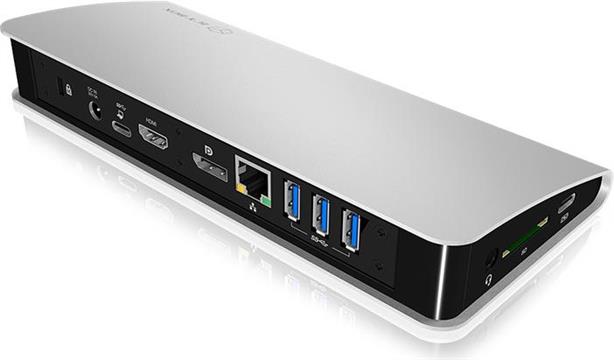 Docking station ICY BOX IB-DK2403-C, USB-C na HDMI, LAN 4x USB 3.0, USB napajanje, SD čitač kartica, 3.5mm, sivi