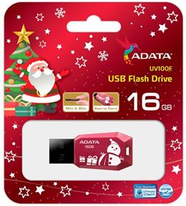 USB memorija 16 GB Adata DashDrive UV100F Red AD, crvena - božićna