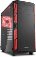 Kućište Midi Sharkoon AI7000 Midi Tower ATX kućište, bez napajanja, prozirna bočna stranica, crveni LED, crno