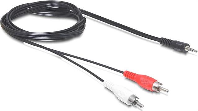 Kabel DELOCK audio stereo, 2xRCA (M) na 3.5mm (M), crni, 10m