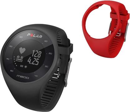 Sportski sat POLAR M200, za trčanje sa GPS-om, senzor otkucaja srca, crni + crveni remen