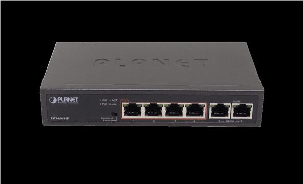 Planet GS-4210-8P2S 4-Port 10 100TX 802.3af at PoE 2-Port 10 100TX Desktop Switch (60 Watts)