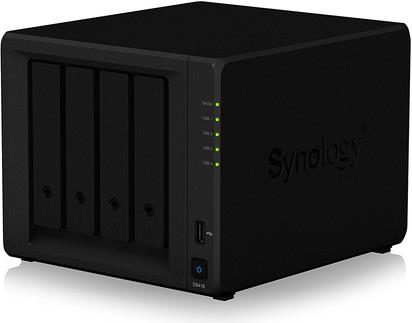 Synology DS418 DiskStation 4-bay NAS server, 2.5"/3.5" HDD/SSD podrška, 2GB, 2×G-LAN, Hot Swappable HDD, Wake on LAN/WAN