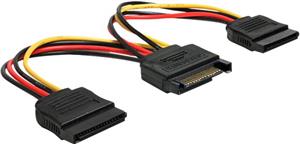 Adapter DELOCK, 15-pin SATA na 2x SATA HDD, naponski, interni, 15cm