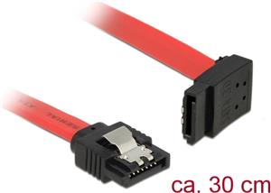 Kabel DELOCK, interni SATA, 6Gb/s, 30cm, kutni, crveni