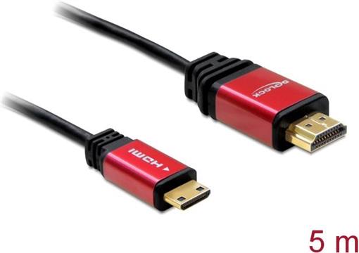 Kabel DELOCK Premium, HDMI-A (M) na HDMI mini-C (M), 3D, 4K, High Speed (HEC), 5m