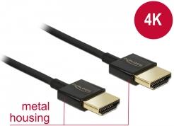 Kabel DELOCK, HDMI (M) na HDMI (M), High Speed sa Ethernet 3D 4k, slim, 0,25m