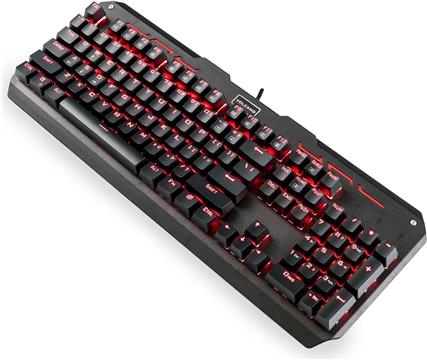 Tipkovnica Modecom Volcano Hammer, Blue switch, mehanička, Red backlight, US Layout, USB