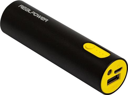 Powerbank Real Power PB-260 Alu, 2600 mAh, crno - žuti