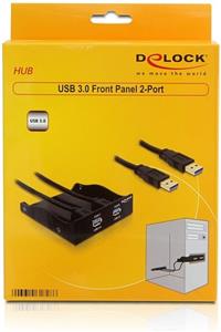 Front panel DELOCK, 3.5", 2x USB 3.0, crni