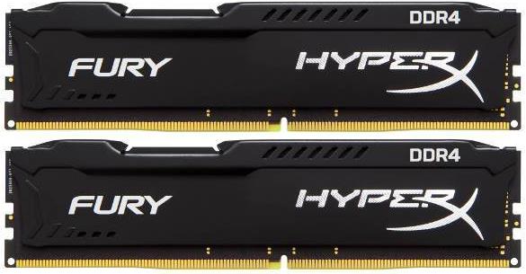 Memorija Kingston 16 GB Kit (2x8 GB) DDR4 2400 MHz HyperX Fury Black, HX424C15FB2K2/16