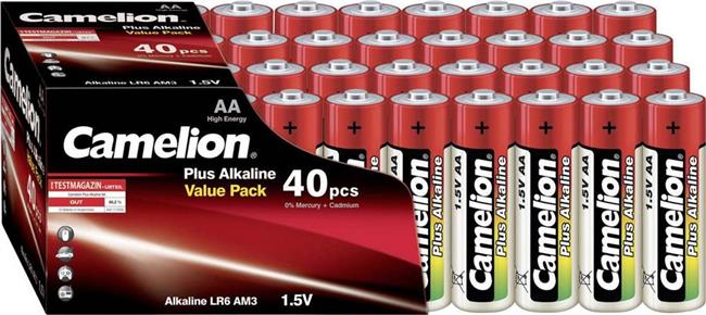 Baterija alkalna 1,5V AA, kutija 40 kom, Camelion