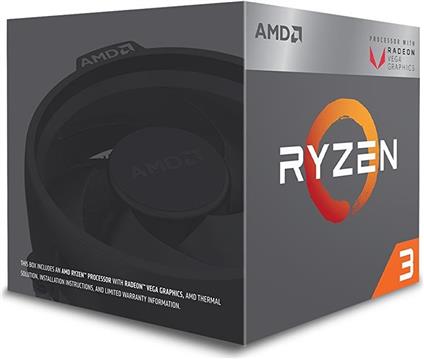 Procesor AMD Ryzen 3 2200G BOX, s. AM4, 3.7GHz, 6MB cache, Quad Core, RX Vega, Wraith Stealth cooler