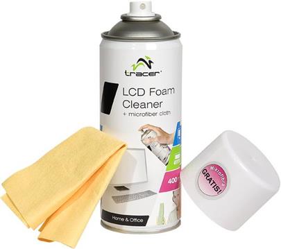 Set za čišćenje TRACER LCD/TFT pjena 400 ml + microfibre