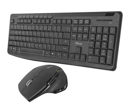 Tipkovnica + miš TRUST Evo Silent, bežična, crna, USB