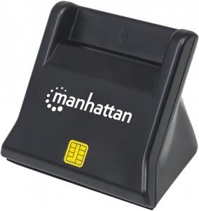 Čitač pametnih kartica i SIM kartica MANHATTAN, uspravni, USB, crni