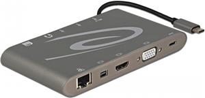 Docking station DELOCK, 3x USB 3.0, D-Sub, HDMI, mini DisplayPort, USB 3.0-C, G-LAN RJ45, 3,5mm., SD card reader, za notebook, sivi