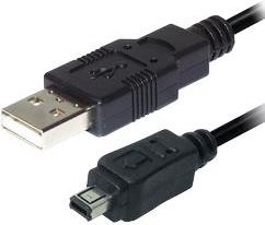 Transmedia USB type A plug - 4 pin mini USB plug, 2,0 m