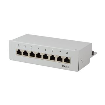 STP prespojni panel Cat.6, stolni/zidni, 8-port, svjetlo sivi (RAL 7035)