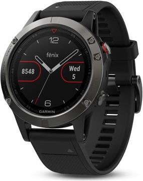 Sportski sat Garmin Fenix 5, HR, GPS, multisport, tamnosivi/crni remen