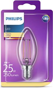 Philips LED žarulja, E14, B35, topla, 2W, prozir