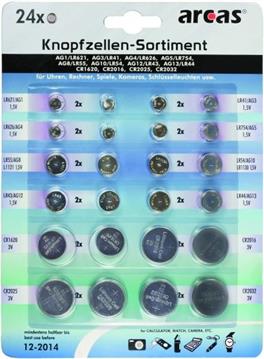 Baterija alkalna - set od 24 kom, alkalne +litijeve Arcas