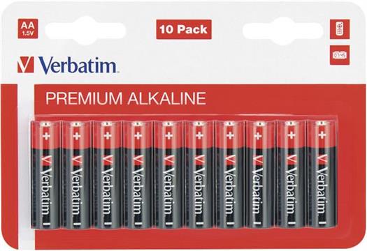 Baterija alkalna 1,5V AA pk10 Verbatim 49875 LR6 blister