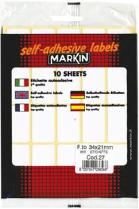 Etikete slep 34x21mm pk10L Markin 10027 blister