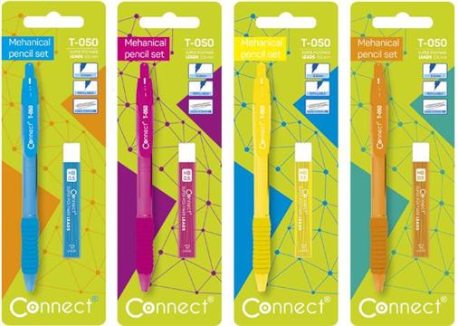 Olovka tehnička 0,5mm grip T-050+mine Connect sortirano blister