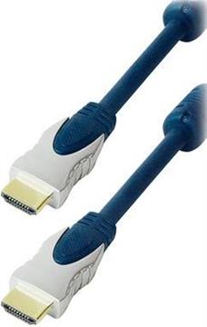 Transmedia HDMI cable metal plugs gold contacts, 7,0 m, blue