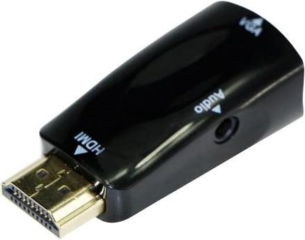 Adapter Gembird HDMI to VGA and audio adapter, single port, black