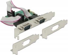 Kontroler PCI-E, DELOCK, 2x serijski port (RS-232, DB9), brzi 921K, low profile