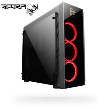 Kućište CHIEFTEC Scorpion GL-01B-OP, MIDI, ATX, window, 3x vent, crno, bez napajanja
