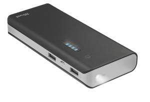 Mobilni USB punjač TRUST Primo, 10000 mAh, svijetiljka, crni