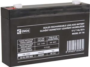 Baterija akumulatorska 6V 7,0 Ah 151x34x94 mm, Emos