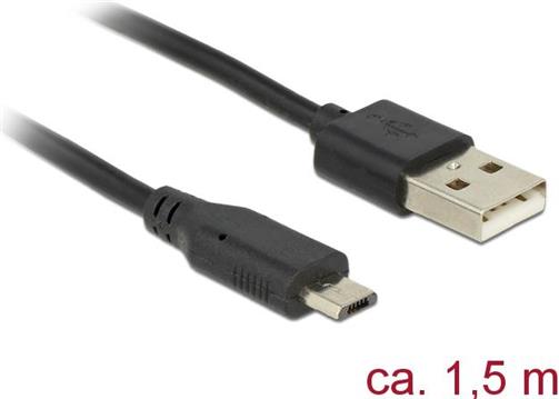 Kabel DELOCK, USB 2.0, USB-A (M) na micro USB (M), 1.5m