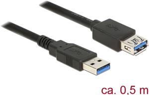 Kabel DELOCK, USB 3.0-A (M) na USB 3.0-A (Ž), produžni, 0.5 m